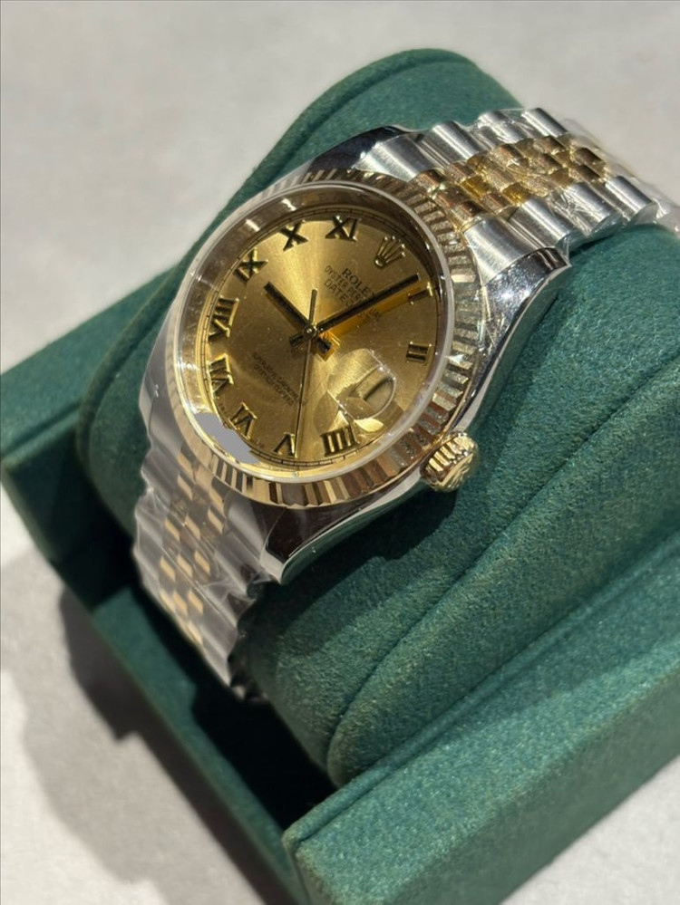 롤렉스 데이트저스트 36 옐로골드 콤비 샴페인 로만 이미지