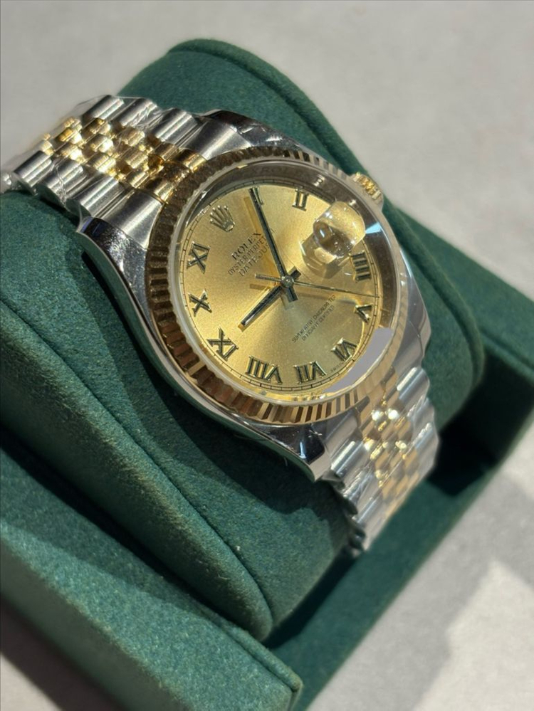 롤렉스 데이트저스트 36 옐로골드 콤비 샴페인 로만 이미지