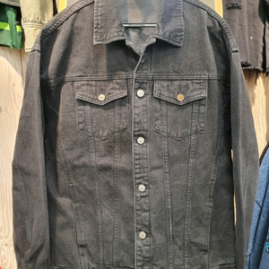 [L] 86로드(86ROAD) 흑청 데님 자켓 오버핏 (실측 가슴 61)