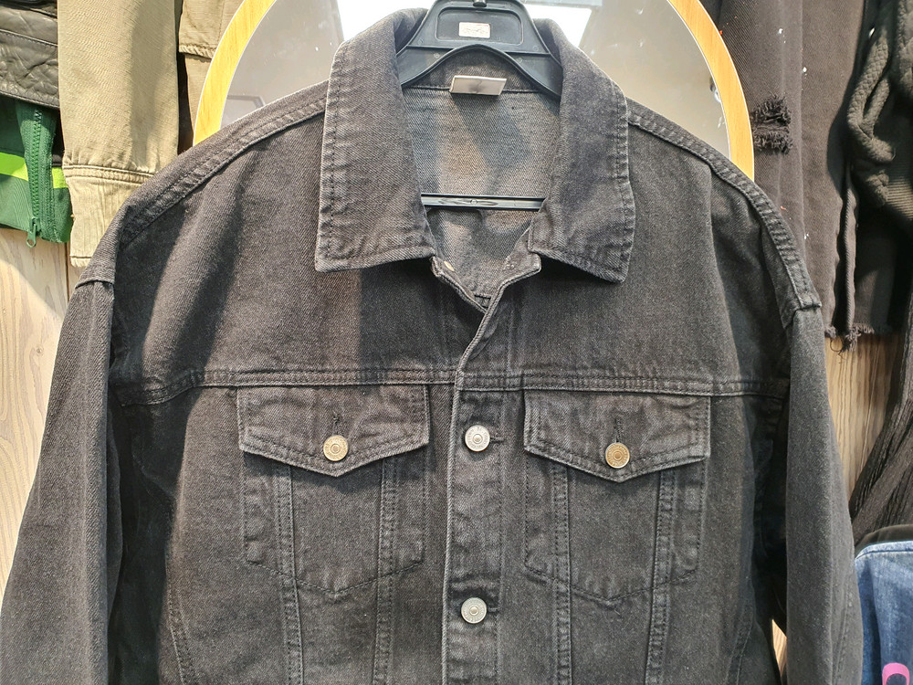 [L] 86로드(86ROAD) 흑청 데님 자켓 오버핏 (실측 가슴 61)--1