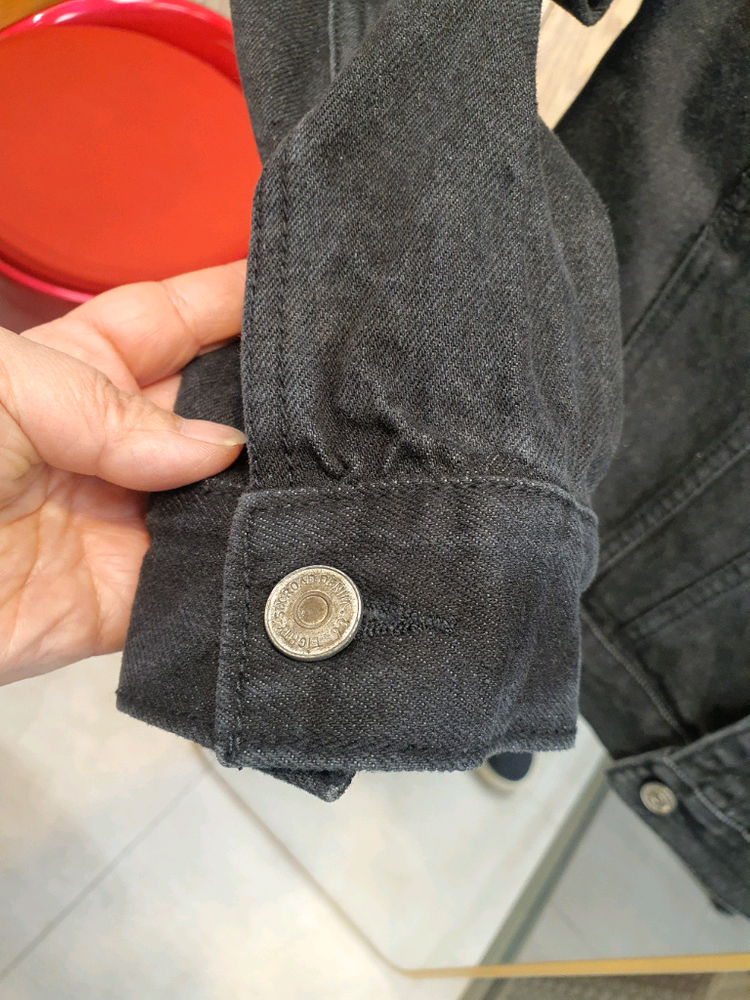 [L] 86로드(86ROAD) 흑청 데님 자켓 오버핏 (실측 가슴 61)--4