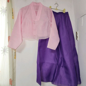 핑크 저고리 보라 치마 개량한복 세트66~77