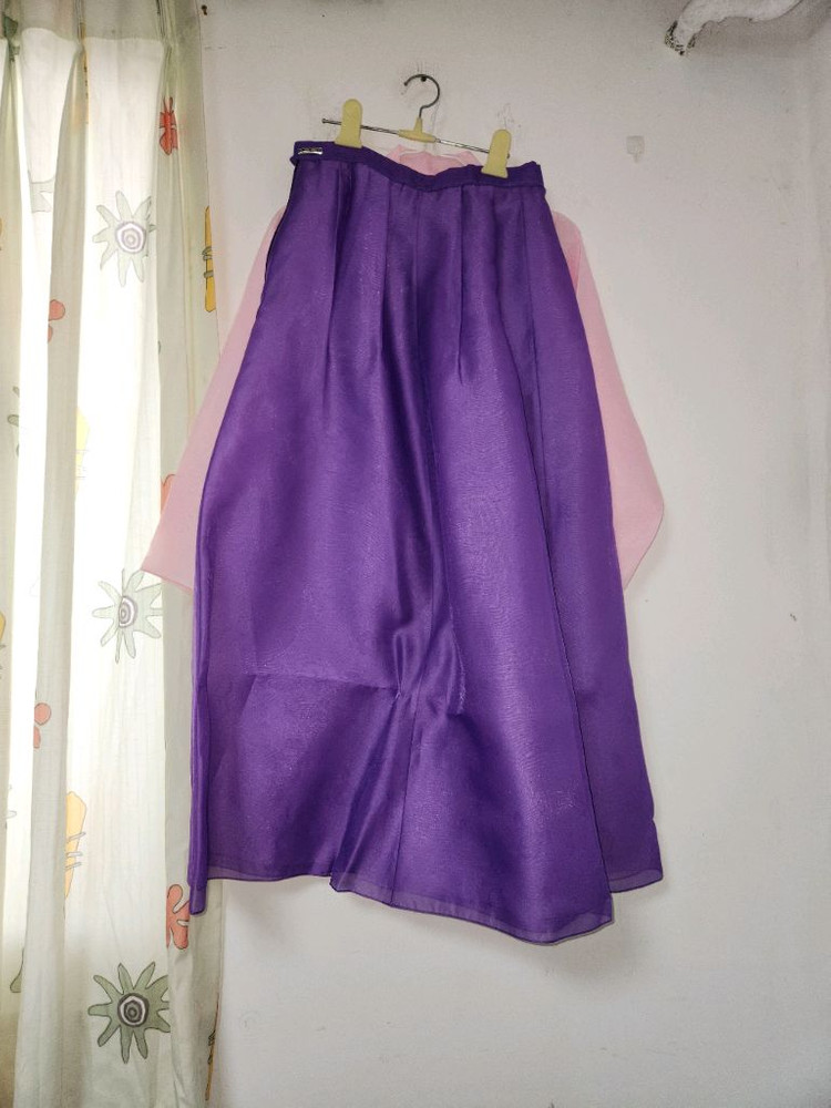 핑크 저고리 보라 치마 개량한복 세트66~77--1