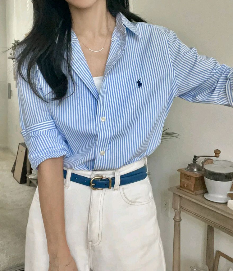 (새상품) 폴로 랄프로렌 보이즈 빅키즈 스트라이프 포플린 셔츠--0