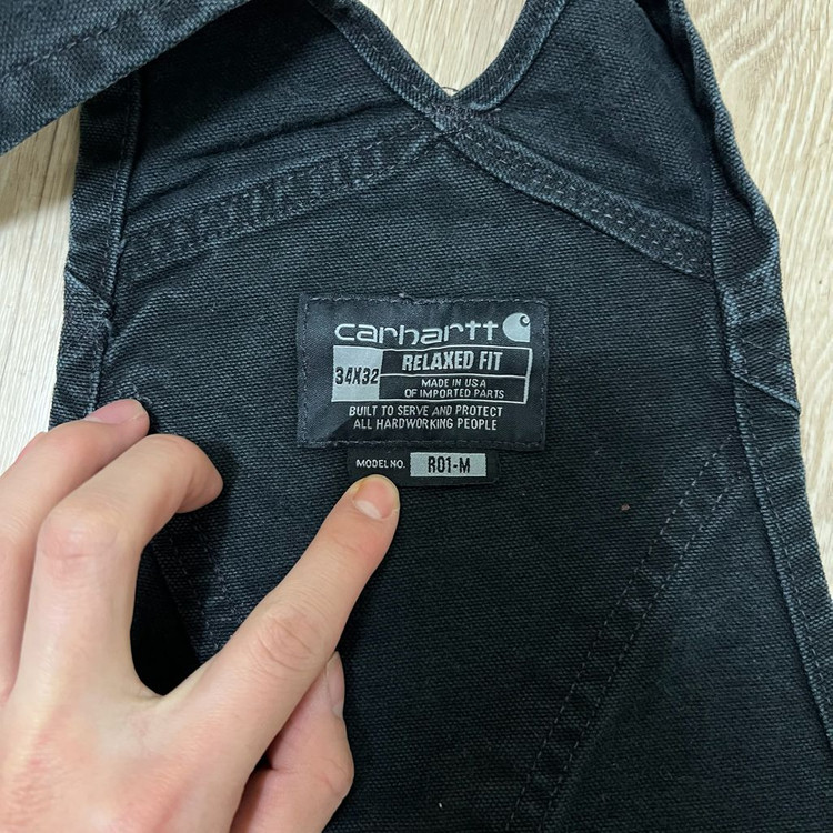 칼하트 WIP 디스트로이드 더블니 카펜터 오버롤 멜빵바지 34/32 이미지