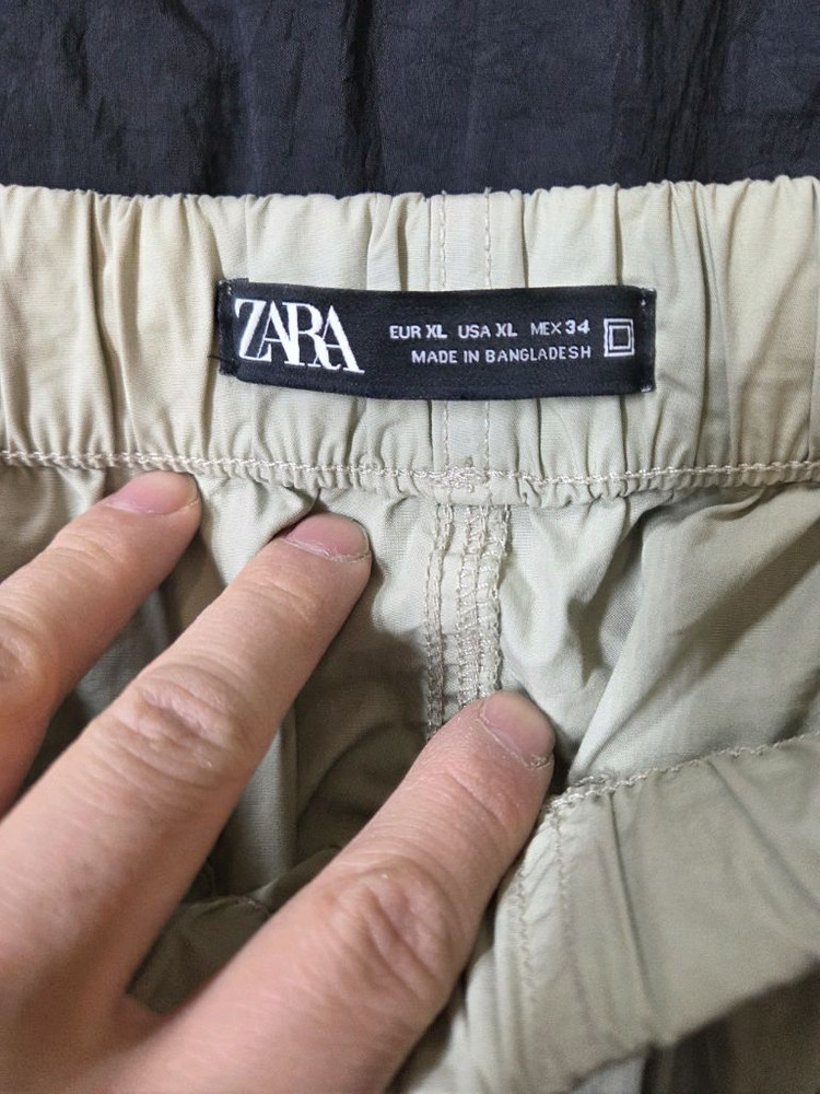 자라 dwrn 파라슈트 와이드 스트링 카고팬츠 xl 34--3