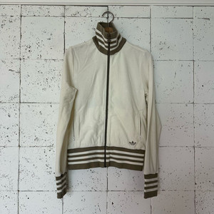 우먼M 아디다스 벨벳 트랙탑 저지 크림