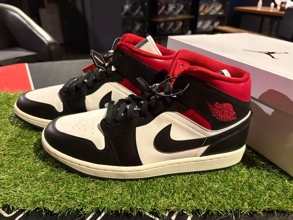 [새상품/w285] 나이키 조던1미드 블랙 짐레드 이미지
