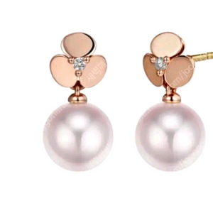 골든듀 18k 스윗베리진주 다이아몬드 귀걸이 상태최상