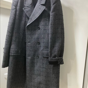 입생로랑 체크 패턴 더블브레스트 코트 이미지