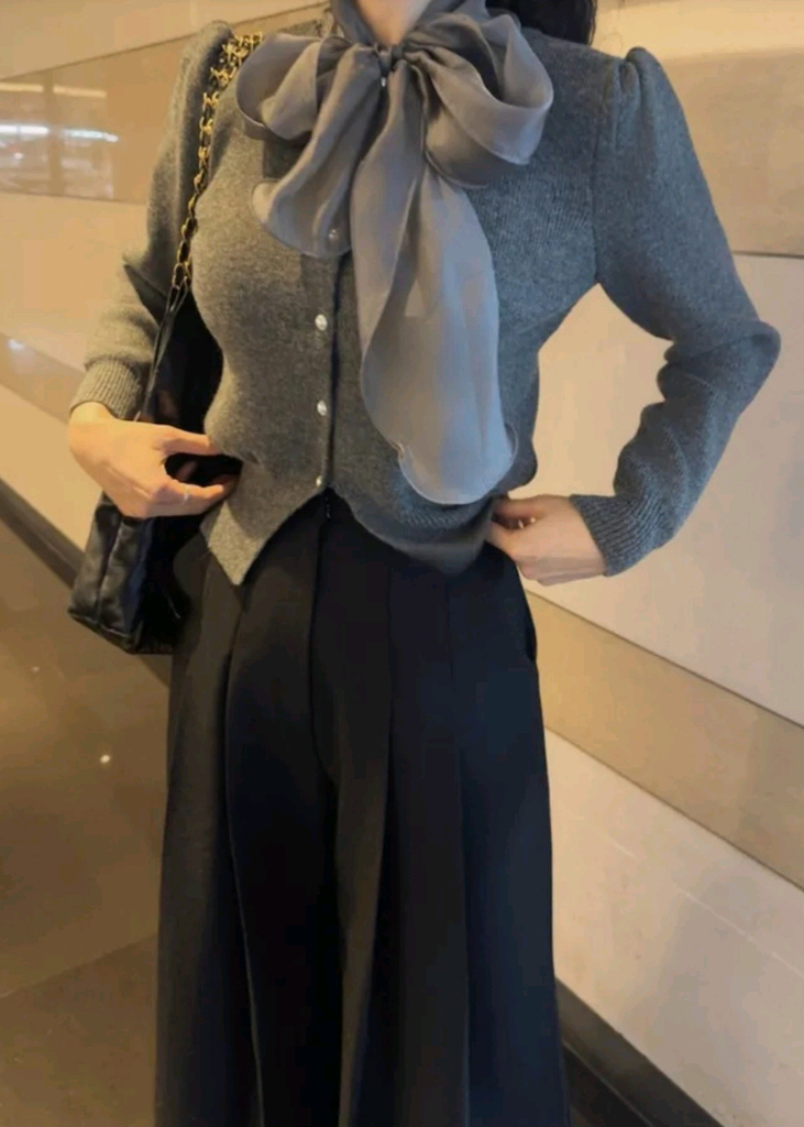 실크리본 가디건--5