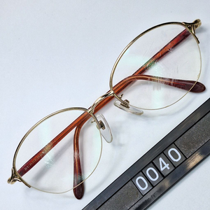 00s 일본 빈티지/버버리 Burberry 475 골드 티타늄 반무테 안경테 52mm/클래식 레트로 y2k 명품