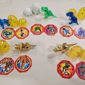 공룡메카드 초레어템 투명 황금티라노 황금트리케라