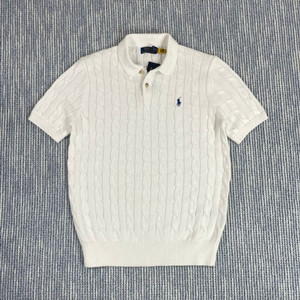 XL / 폴로 랄프로렌 케이블 PK 2버튼 반팔니트 화이트(블루포니)