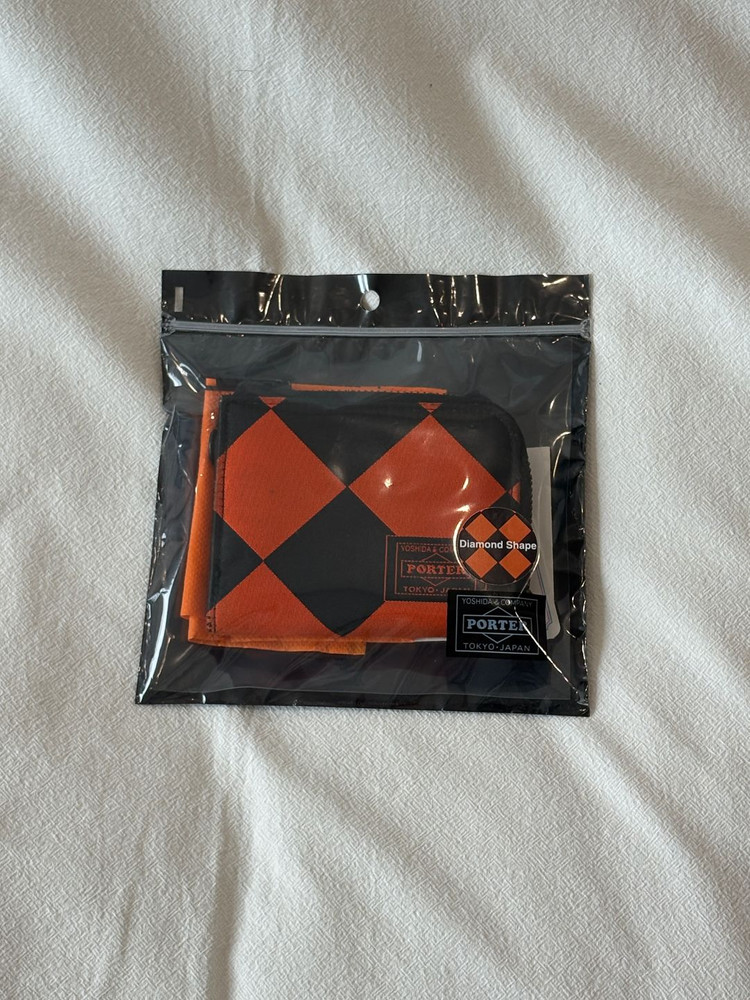 요시다 포터 다이아몬드 체크 패턴 카드 지갑 이미지