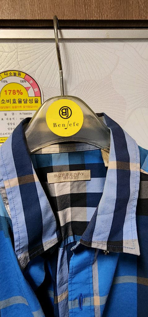 정품 버버리 체크남방 L--7