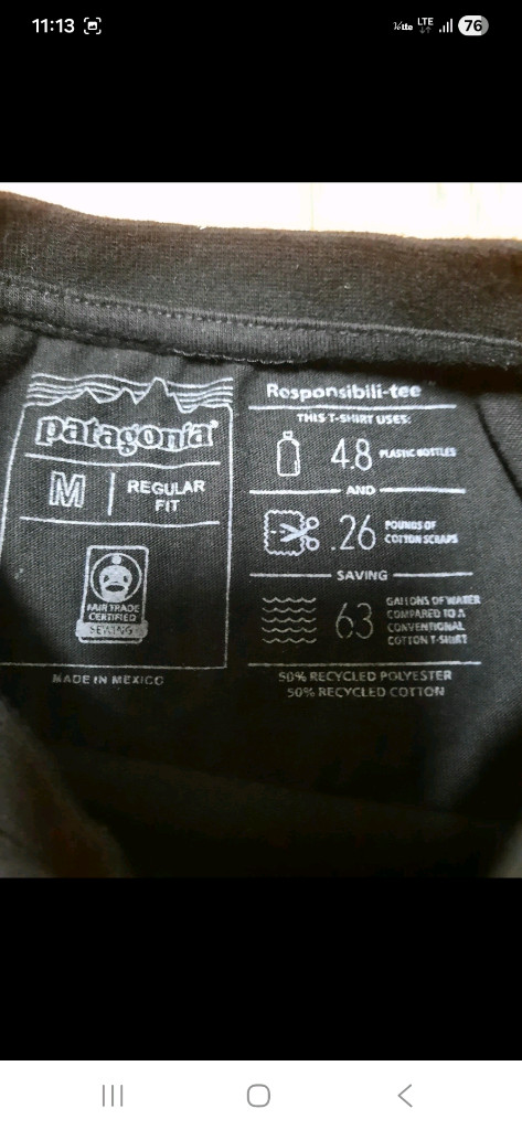(정품,새상품급)파타고니아 블랙 티셔츠, 100 사이즈--2