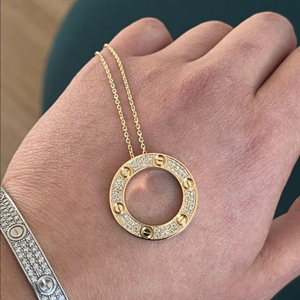 18k 까르띠에 러브 파베 목걸이 이미지