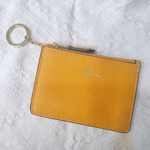 코치 카드지갑 키링 노랑