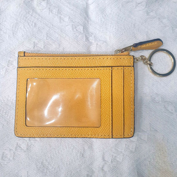 코치 카드지갑 키링 노랑--2