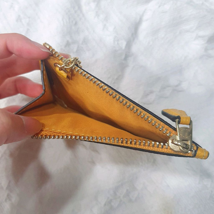 코치 카드지갑 키링 노랑--3