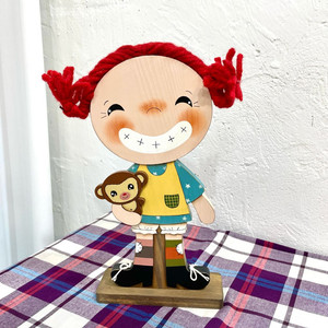 [새상품] 아이디어스 / 레트로 톨페인팅 말괄량이 삐삐 레어템 원목 인테리어소품