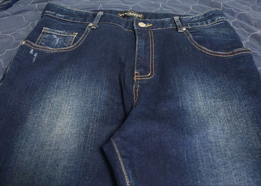 볼란테 프리미엄 백포켓 실버탭 데미지 워싱 데님팬츠 블루 (32) 이미지