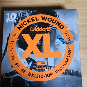 다다시오 기타 줄 - XL 퓨어 니켈 일렉트릭 둥근 감김 EXL110 ,10p 레귤러 라이트 이미지