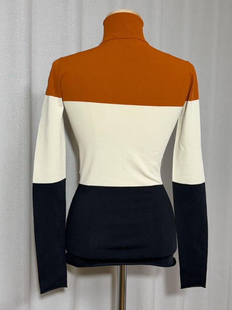 펜디 (FENDI) 스트라이프 블록 하이넥 니트 - 미착용 새상품--5