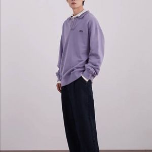 [새상품] 커버낫 니트 카라 맨투맨 라벤더 L