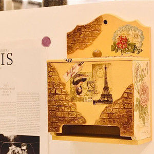 [감성소품] 아이디어스/ 레트로 스타일 파리 에펠탑 감성소품 벽장식 수납케이스