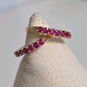 14k루비쌍 반지 . (7호정도)