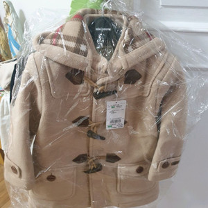 (정품새상품)미키하우스 클래식 베이지 더플 코트 100사이즈