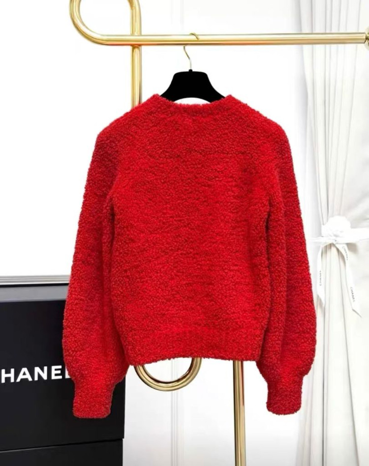 샤넬 제니 뽀글이 크루넥 니트--1