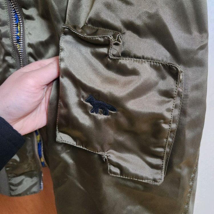 아더에러 메종키츠네 봄버 자켓 L ma-1 마원 항공점퍼 이미지