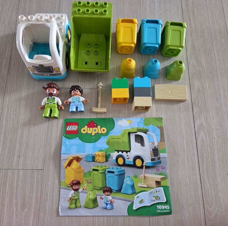 레고 듀플로 10987 쓰레기차 +10945 청소트럭--3