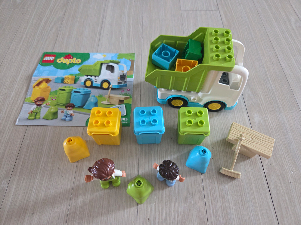 레고 듀플로 10987 쓰레기차 +10945 청소트럭--4