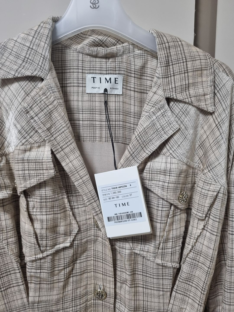 한섬 타임 time 체크 셔츠 벨티드 원피스 이미지