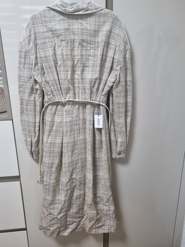 한섬 타임 time 체크 셔츠 벨티드 원피스 이미지