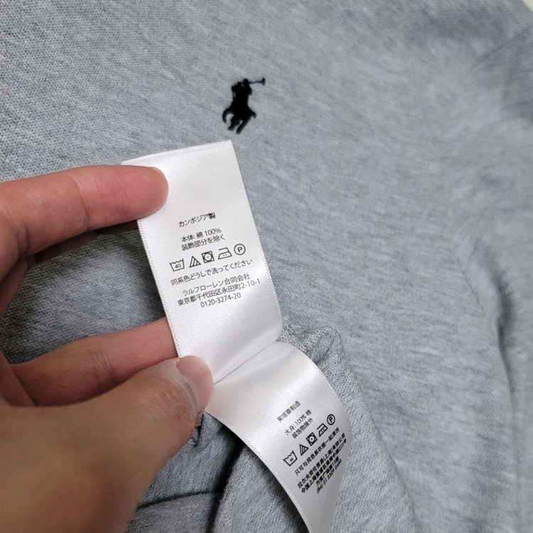 105_폴로 긴팔 카라티셔츠 그레이 커스텀슬림 랄프로렌--6