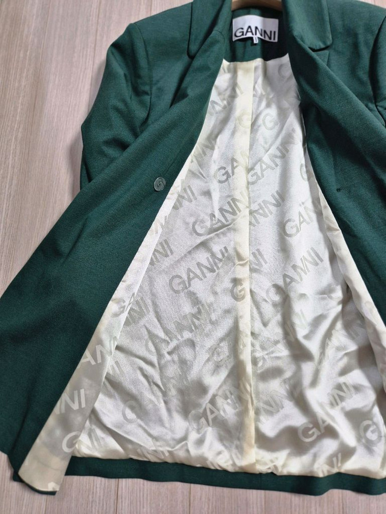 GANNI 가니 오프 센터 벨티드 블레이저 34사이즈--7