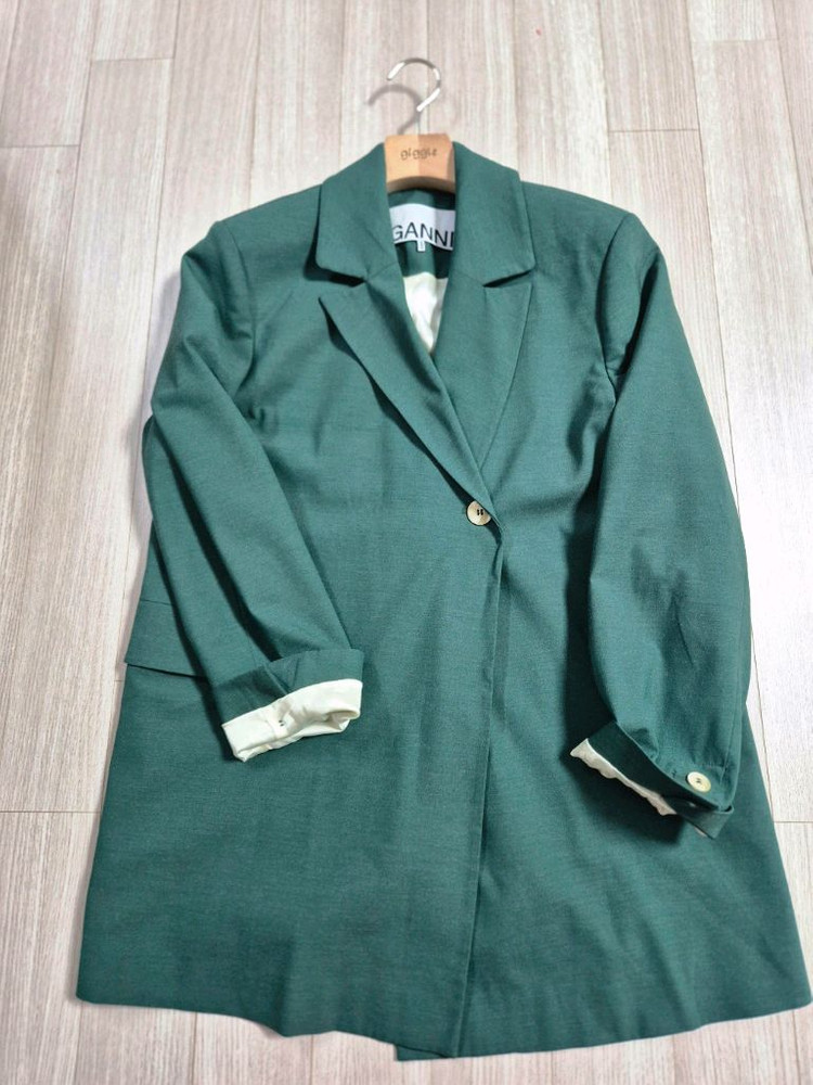 GANNI 가니 오프 센터 벨티드 블레이저 34사이즈--8