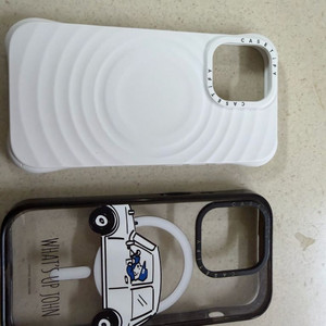 케이스티파이 케이스 2개(흰색-불포함 / 그린,투명그림-아이폰15프로 이미지