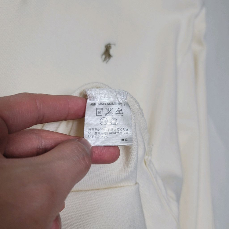 105_폴로 긴팔 카라티셔츠 크림 랄프로렌 피케--6