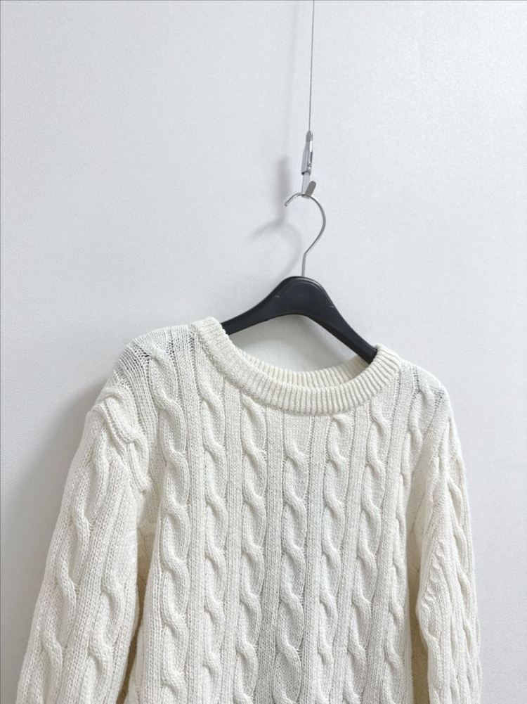 르스모킹 백타이 코튼 케이블 니트 이미지