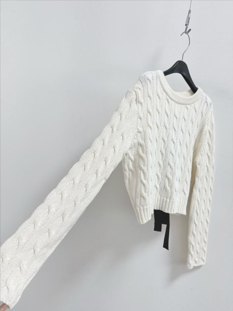 르스모킹 백타이 코튼 케이블 니트 이미지