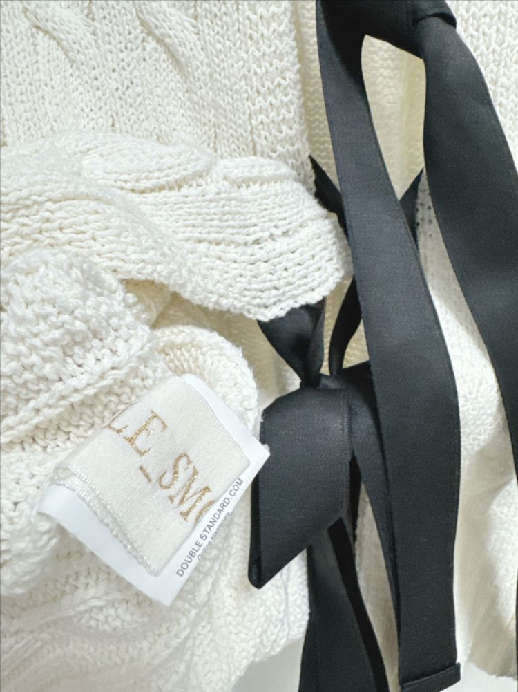 르스모킹 백타이 코튼 케이블 니트 이미지