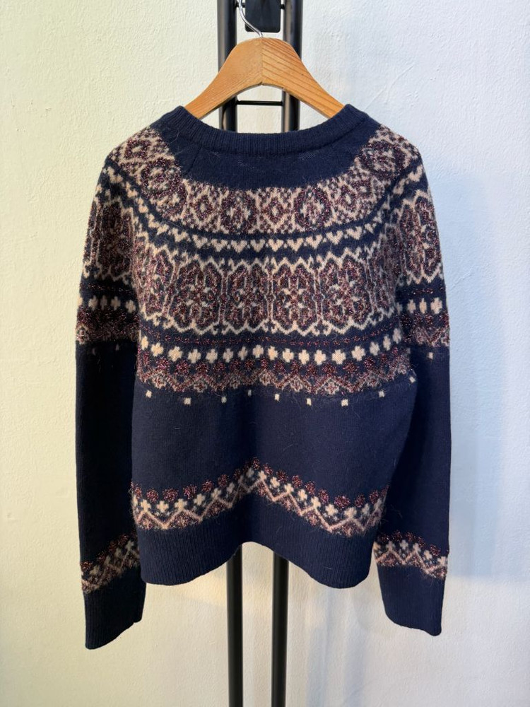 정품) 아떼 바네사브루노 21ss 노르딕 패턴 네이비 가디건 S--4