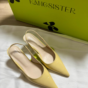 강자매 슬링백 힐 버터 옐로