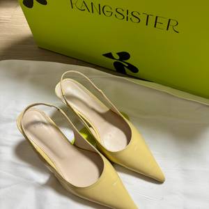 강자매 슬링백 힐 버터 옐로